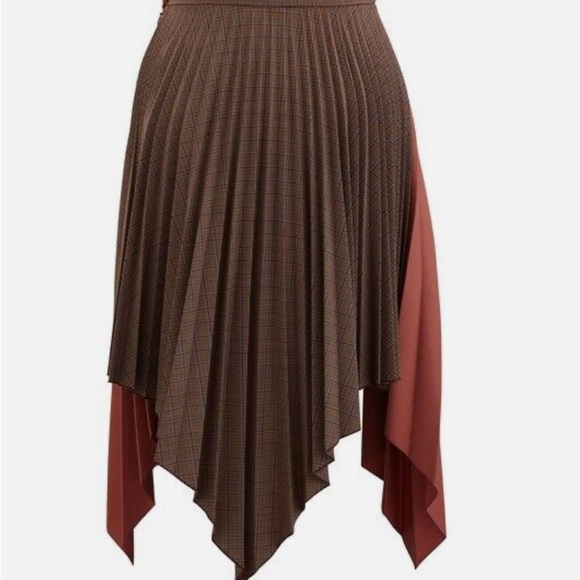 Acne Studios Electric-Pleated Asymmetrical Midi Skirt In Orange Wool Blend sz 36 - Picture 5 of 10